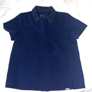 Figs Navy Blue Nala Shortsleeve Scrub Polo